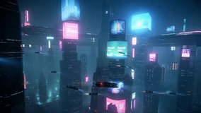 Cinematic cyberpunk video loop of a neon-lit futuristic city skyline at night, with flying cars, glowing rain, and dramatic rotation. Great for sci-fi projects, tech ads, and creative content. - Powered by Shutterstock - Get 15% off with code: PIKWIZARD15