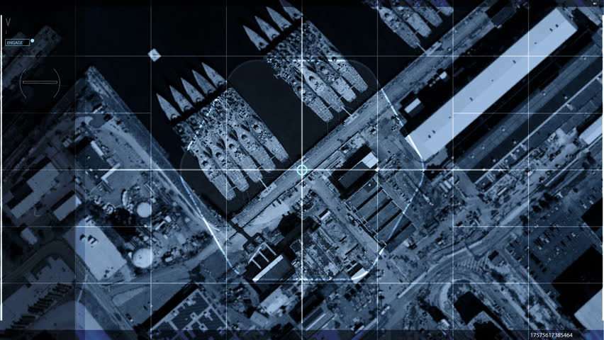 High tech phantom system is searching through the bay area. High tech phantom technology analyzing the coastal region of the city. High tech phantom software locates multiple navy ships at the pier.