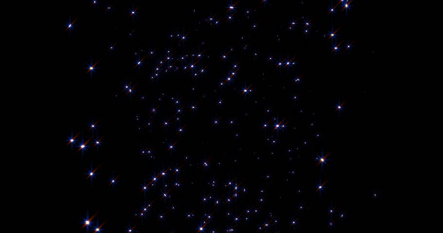 Glowing purple particle sparks floating over black background in a seamless 4K loop. Includes alpha channel for overlays in magical, sci-fi, or fantasy-themed video projects.