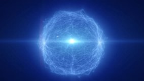 Luminous blue digital sphere with radiant light burst and structured filaments, conveying energy, innovation, and futuristic intelligence - Powered by Shutterstock - Get 15% off with code: PIKWIZARD15