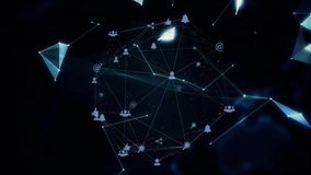 glowing nodes linking into illuminated globe, rising above hand, rotating, visualizing connections. Technology, innovation, connectivity, data, cyberspace, digital, network - Powered by Shutterstock - Get 15% off with code: PIKWIZARD15