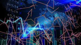 Glowing cyan line surging upward over green bars and world map, causing rings showing trends. Technology, analytics, futurism, data, digital, innovation, sleek - Powered by Shutterstock - Get 15% off with code: PIKWIZARD15