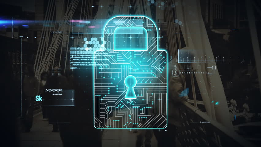 Lock hologram appearing scanning animating graphs analyzing lifting shackle confirming security. Cybersecurity, data, technology, digital, protection, innovation, enterprise - Powered by Shutterstock - Get 15% off with code: PIKWIZARD15