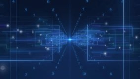 When outline forming, cyan clock face appearing, advancing hands, digit streams counting down. Futuristic, technology, data, digital, abstract, motion, schematic - Powered by Shutterstock - Get 15% off with code: PIKWIZARD15