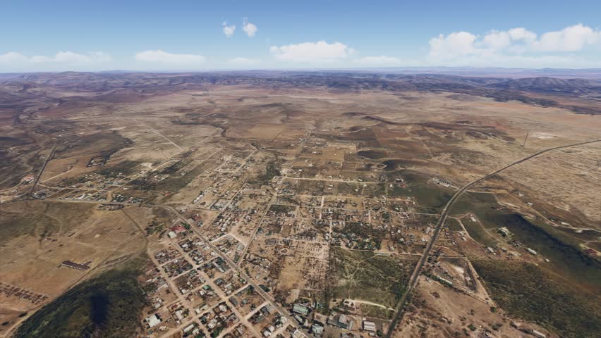 3D - Drone aerial view of Fort Davis in Texas. United States