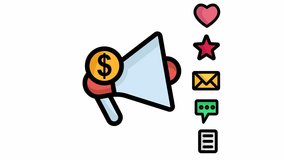 Digital marketing icon collection animated. contains affiliate animation, research, email marketing, paper airplane, keyword. animated icon related to business. alpha channel, transparent background - Powered by Shutterstock - Get 15% off with code: PIKWIZARD15