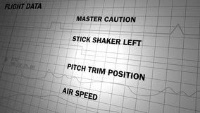 Aircraft flight recorded telemetry data on simulated Black box graph - Powered by Shutterstock - Get 15% off with code: PIKWIZARD15