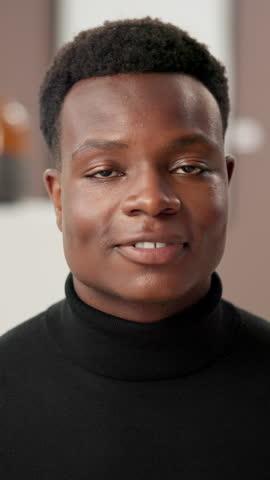 Face, gallery owner and black man with smile, funny and artist with humor, confidence and museum. Portrait, African person or curator in workspace, welcome or about us with exhibition or sales expert