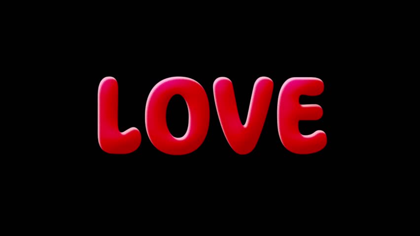 LOVE Wobble Text Animation Kinetic Typography on Green Screen Chroma Key Background