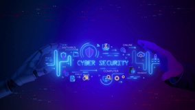 Cyber security concept, Digital alert interface for malware detection, data breaches, and active network protection systems. Motion infographic of cyber security icons on virtual screen. - Powered by Shutterstock - Get 15% off with code: PIKWIZARD15
