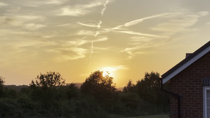 Beautiful sunset in the residential area