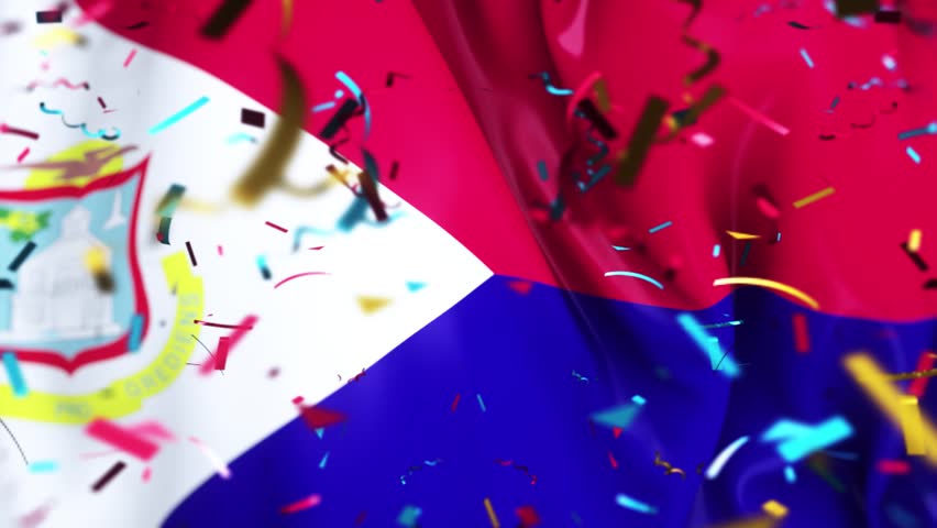 Saint Martin Confetti Waving Flag independence day