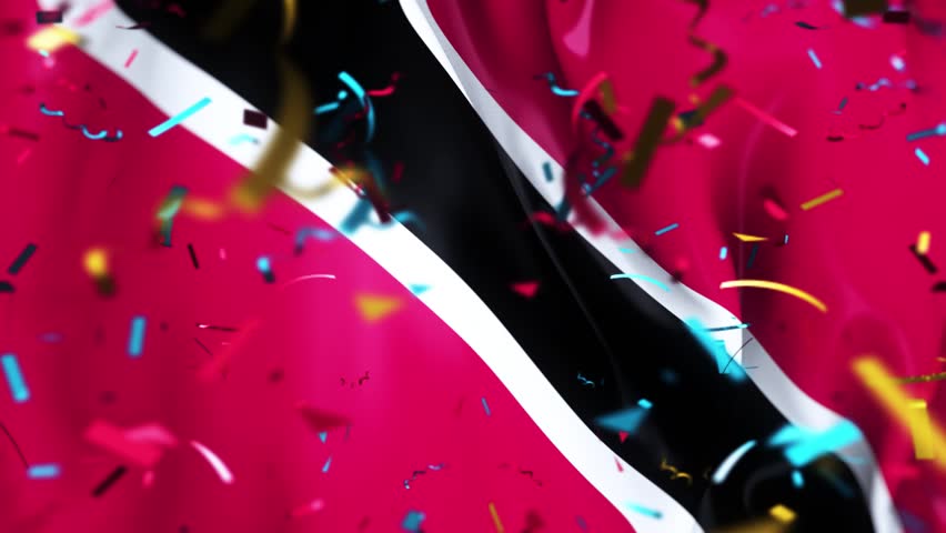 Trinidad and Tobago Confetti Waving Flag independence day