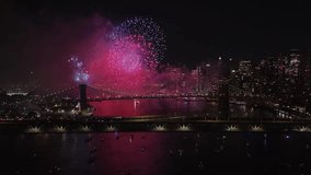 New York celebration Independence Day, aerial panorama of fireworks and city lights - Powered by Shutterstock - Get 15% off with code: PIKWIZARD15