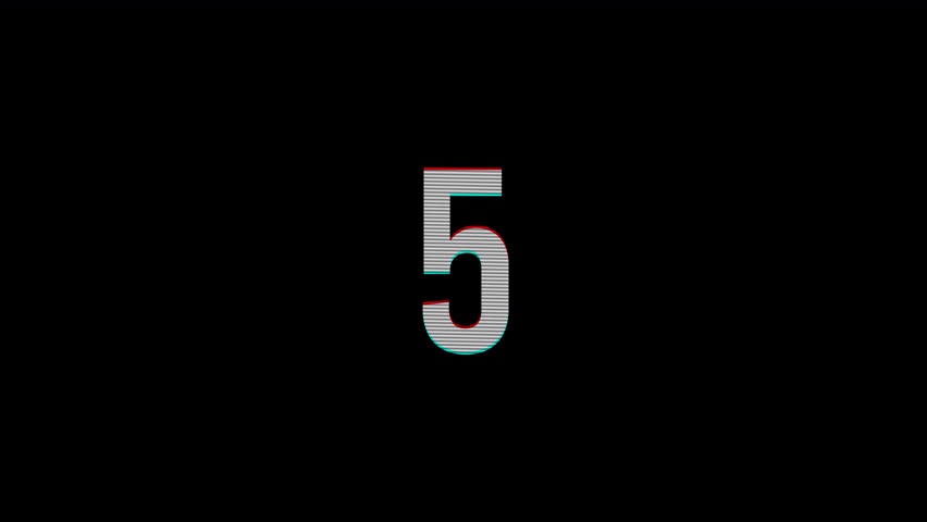 5 second countdown Glitch Text Animation Effect	