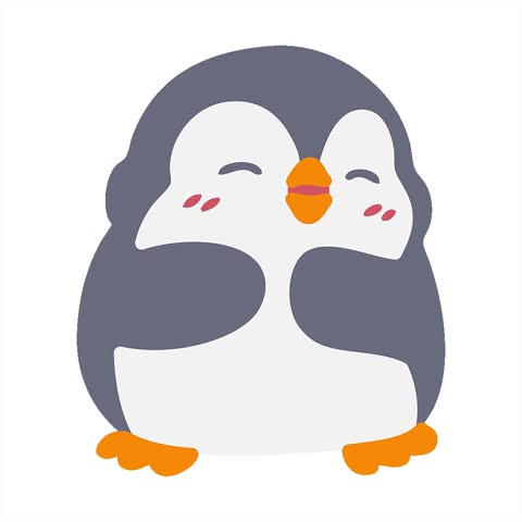 cute christmas penguin simple looping animation