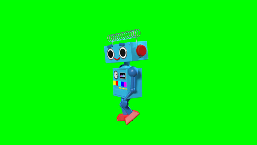 3D Green Screen Animation of Robochi Walking – Versatile Digital Asset for Video Projects, Advertising, and Presentations