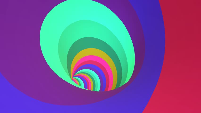 Loop animation of speeding through a vibrant striped tunnel.