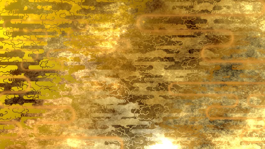 Stunning animation featuring golden Japanese-style patterns and backgrounds.