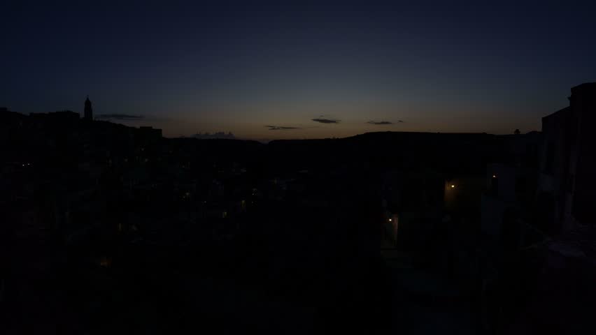 Sunrise over the Sassi of Matera - Timelapse