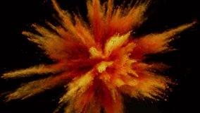Super Slow Motion Shot of Color Powder Explosion Isolated on Black Background . Filmed on High Speed Cinematic Camera at 1000 fps - Powered by Shutterstock - Get 15% off with code: PIKWIZARD15