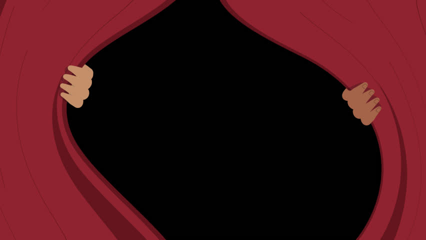 Animated theater curtain reveal with two hands pulling open red curtains from the center.
Perfect for video intros, cinematic trailers, performance promos, stage-related content, and logo reveals.