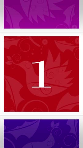 Christmas Advent Calendar 3D Box Reveals Numbered 1-12. Twelve Illustrated Motion Graphics Animate Open to Reveal Chroma Green Screen.