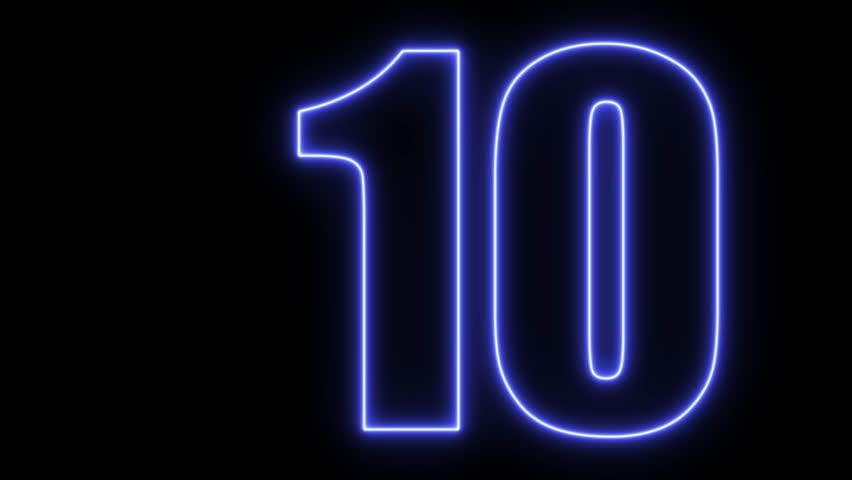 Dynamic 10-second countdown timer animation with futuristic neon visuals. Ideal for intros, lives treams, events, YouTube videos, presentations, gaming transitions, or digital clock	