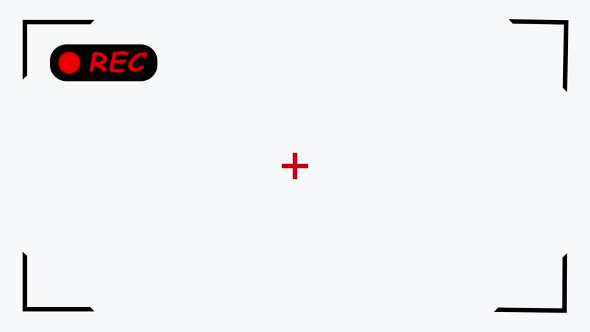 Flat design REC frame icon. Live recording streaming icon. Red button web tv online broadcasting. Video recording live animation with on black background.