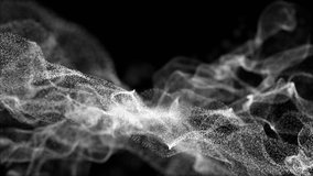 White particle wave flowing over a black background, perfect for technology, data, or futuristic design themes in digital media or presentations. - Powered by Shutterstock - Get 15% off with code: PIKWIZARD15