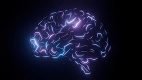 Glowing Neon Brain Made of Abstract Circuit Lines Representing Artificial Intelligence, Neural Networks, and Futuristic Digital Thinking. Technology background. Created using non-AI 3d Software - Powered by Shutterstock - Get 15% off with code: PIKWIZARD15