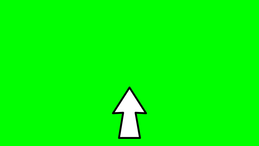 Upward Arrow Animation Icon – Green Screen Background	
