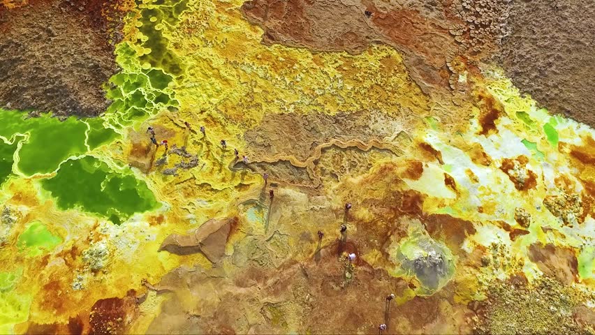 Unique geothermal landscape reveals vibrant colors and stunning formations in Ethiopia's Danakil Depression