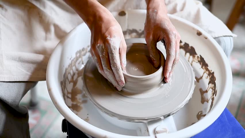 Close up of a potter