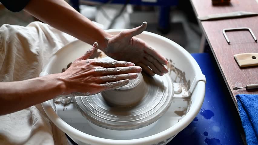 Close up of a potter