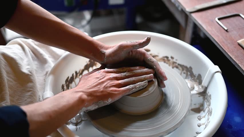 Close up of a potter