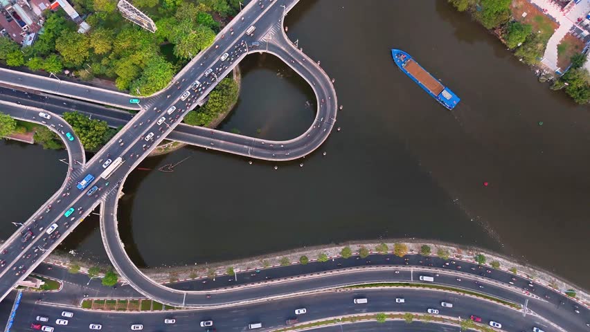 Panoramic view of Saigon, Vietnam from above at Ho Chi Minh City
