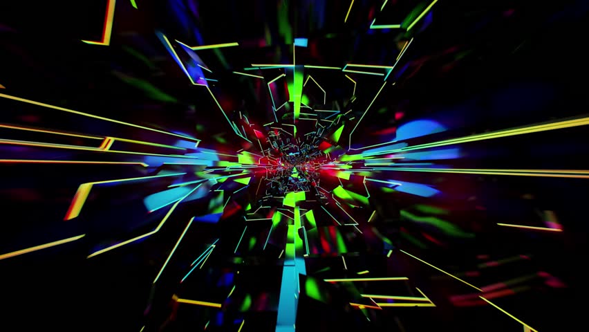Colorful Glitch Transition Abstract Motion Graphics Effect. 3D Illustration