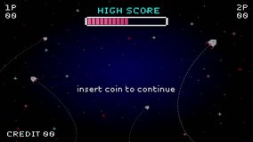 PRESS START. insert coin to continue. pixel art. 8 bit game. retro game. for game assets .Retro Futurism Sci-Fi Background. glowing neon grid. and stars from vintage arcade computer games - Powered by Shutterstock - Get 15% off with code: PIKWIZARD15