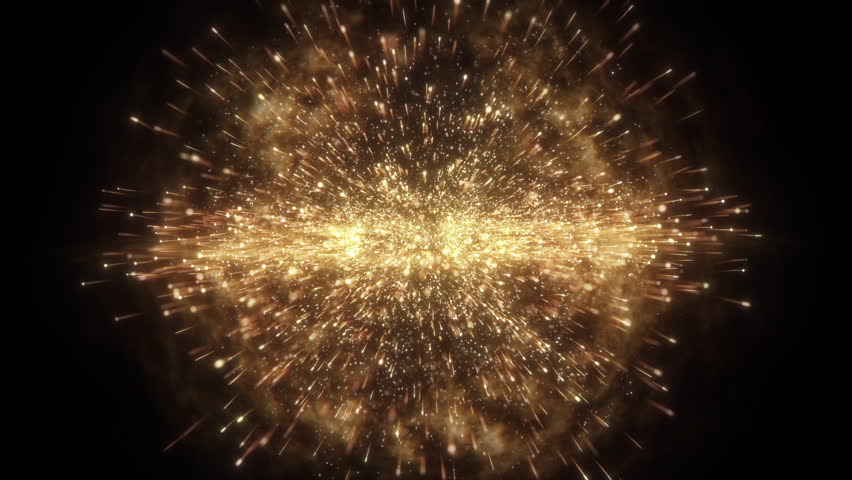 Golden Explosion of Glowing Particles on Black Background | 4K Abstract Glitter Effect