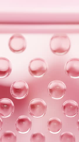 Skincare technology meets molecular beauty. Clean, smooth, luminous texture with advanced precision. Clinical, minimal, modern design for glowing, healthy skin. Vertical format. 3d animation
