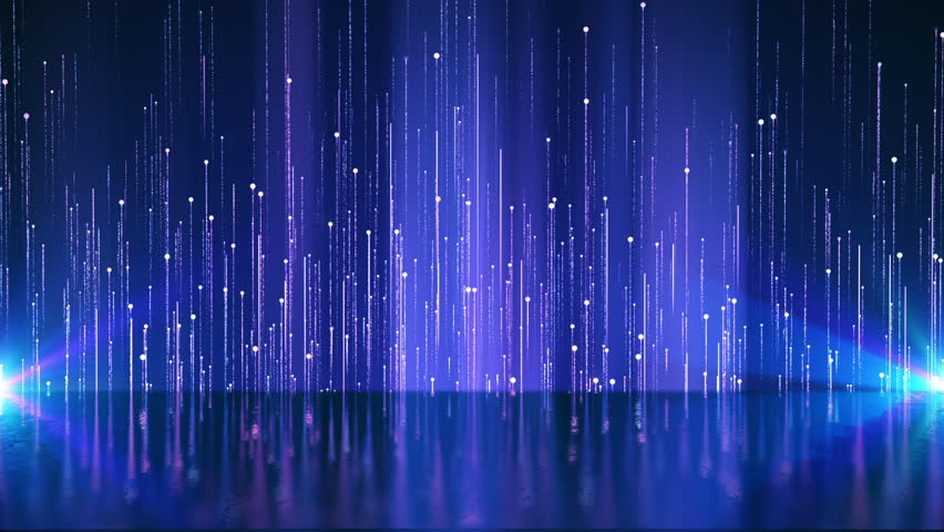 Stage Lights Backdrop. Stage lights backdrop with shine light and violet particle glittering flowing looped, Also good background for scene and titles, logos.