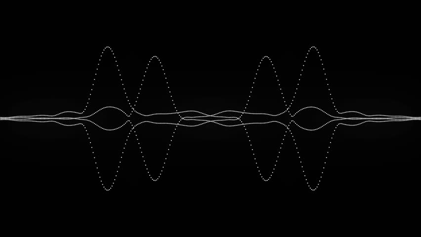 4k abstract music sound wave or audio wavefrom isolated on black background.Line digital minimalist voice and symbol technology.