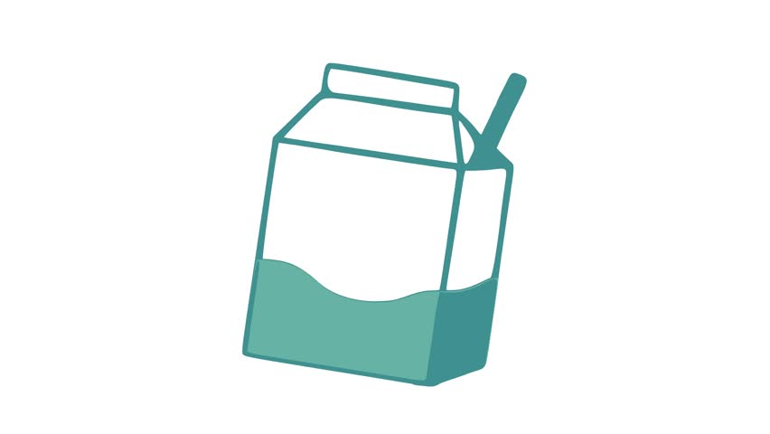 Fresh Blue Milk Carton Healthy Drink video animation