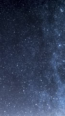 Vertical Time Lapse of Stars in Clear Starry Night Sky, Astronomy Background