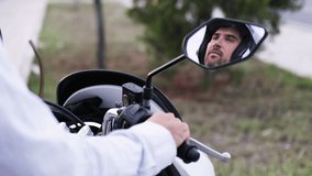 The helmeted rider slides on his tinted goggles. - Powered by Shutterstock - Get 15% off with code: PIKWIZARD15