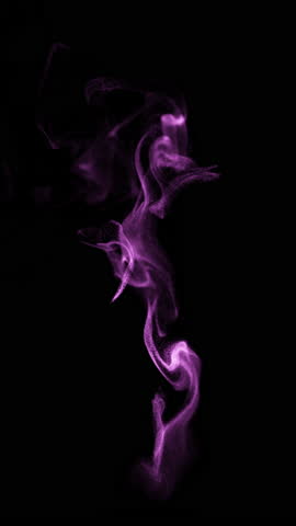 Purple Smoke Wisps flow loop on black background 