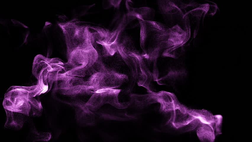 Purple Smoke Wisps flow loop on black background 