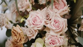 Close-up of pastel roses in blush pink, cream, and beige. A soft, romantic floral composition perfect for weddings, vintage themes, or elegant design inspiration. - Powered by Shutterstock - Get 15% off with code: PIKWIZARD15