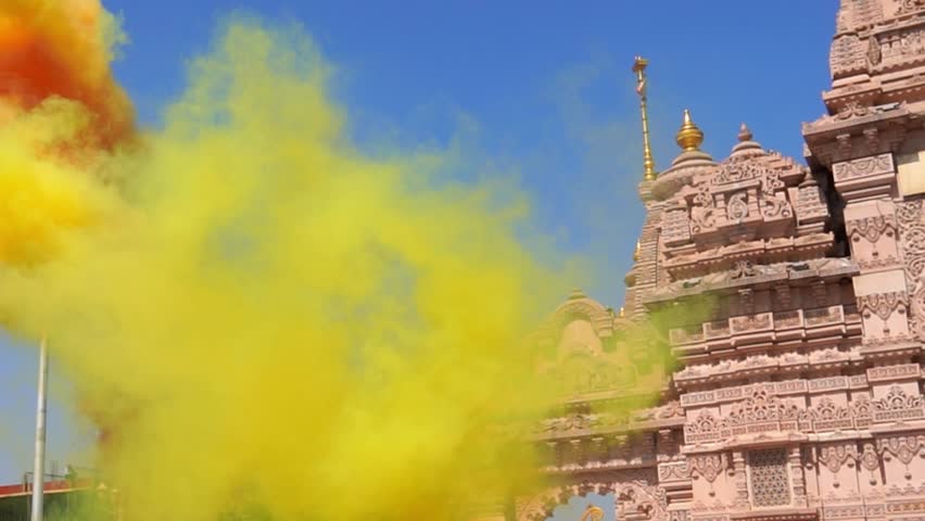 Vrindavan Holi Colors at Kirti Temple